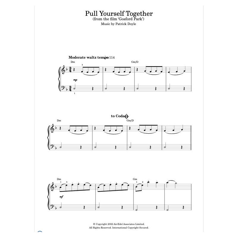 Partition PULL YOURSELF TOGETHER (FROM GOSFORD PARK) Patrick DOYLE