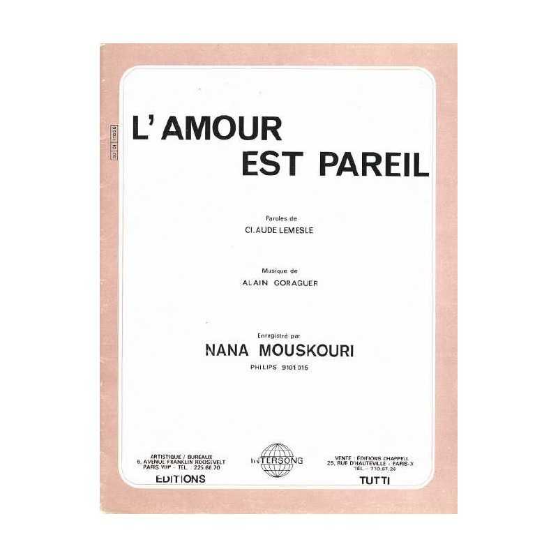 L'AMOUR EST PAREIL