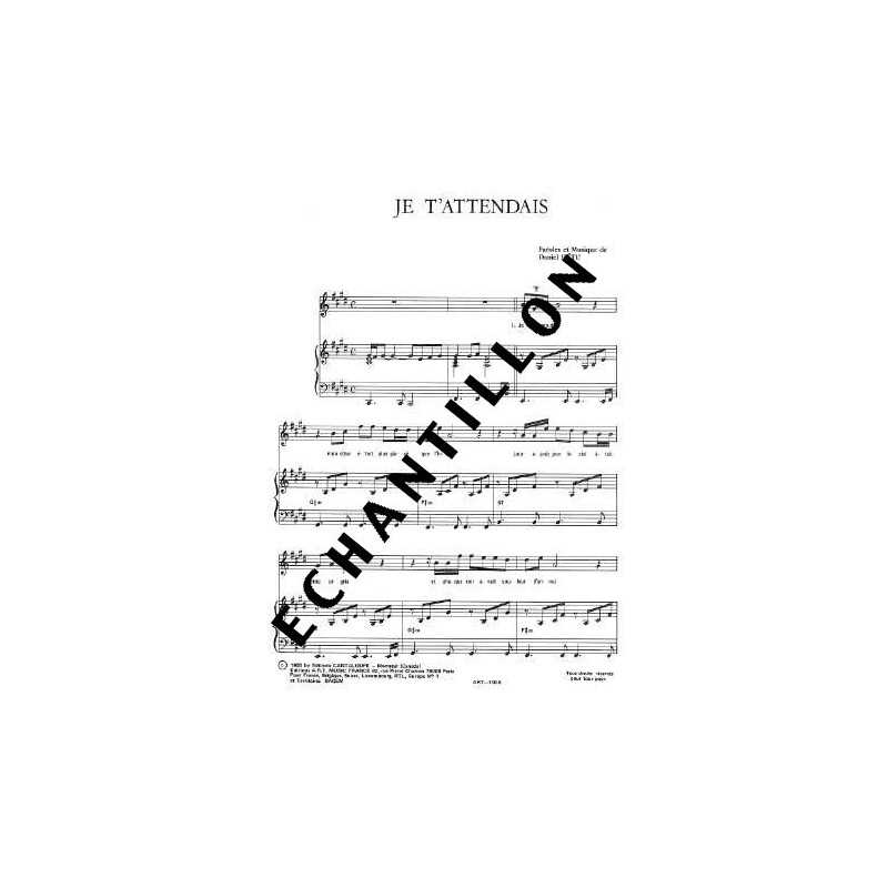 Sheet music JE T'ATTENDAIS Ginette Reno