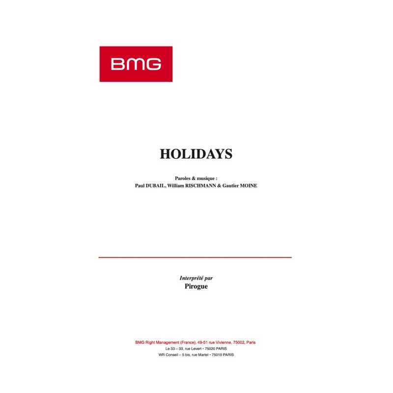 Partition HOLIDAYS PIROGUE