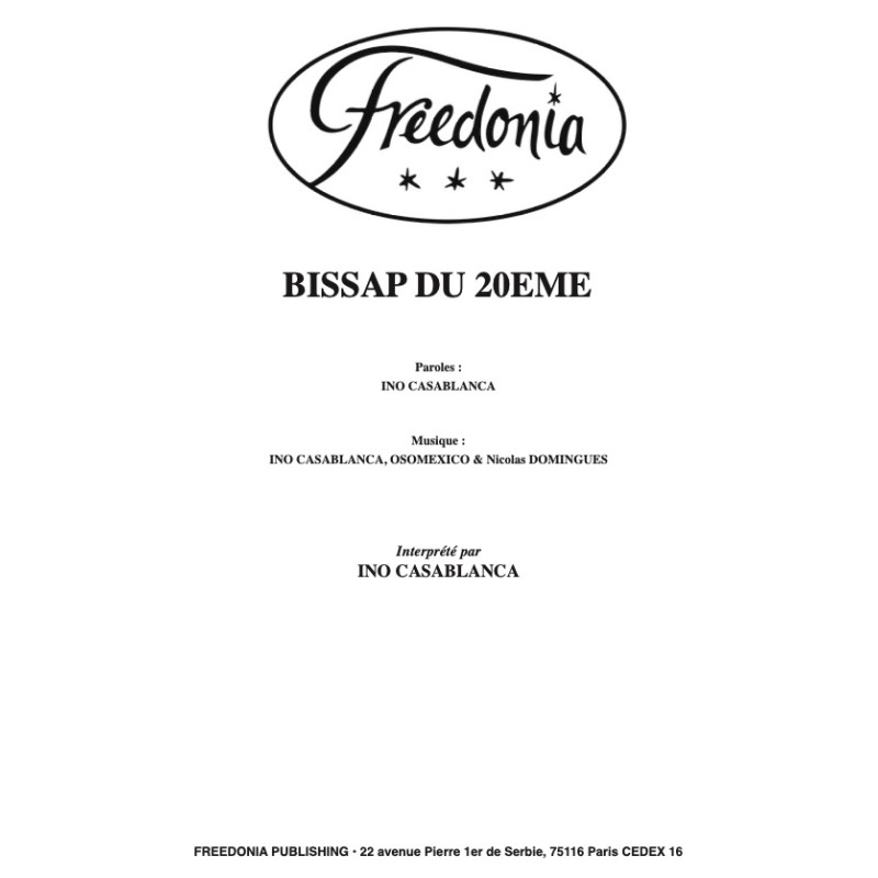 Sheet music BISSAP DU 20EME INO CASABLANCA