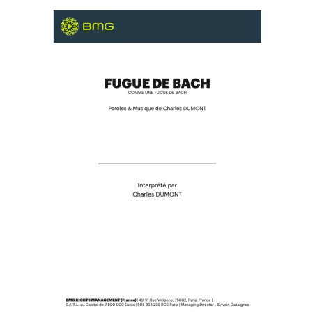 COMME UNE FUGUE DE BACH