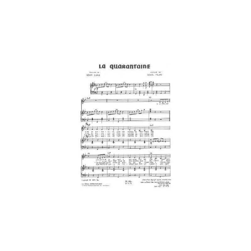 Sheet music LA QUARANTAINE Philippe Clay pdf