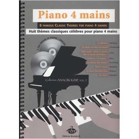 8 THÈMES CLASSIQUES CÉLÈBRES POUR PIANO 4 MAINS (+ 2CD)