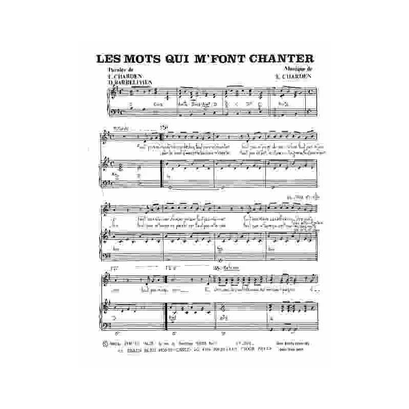Sheet music LES MOTS QUI M'FONT CHANTER Eric Charden