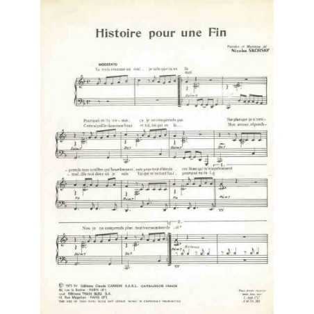 HISTOIRE POUR UNE FIN