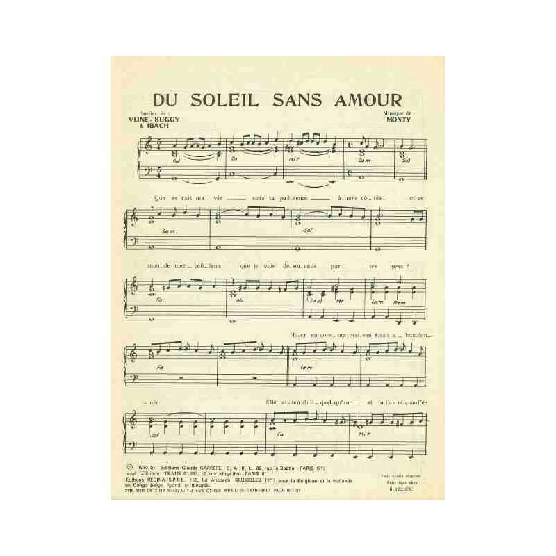 DU SOLEIL SANS AMOUR