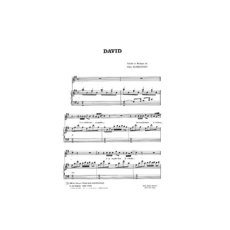 Partition DAVID Didier Barbelivien