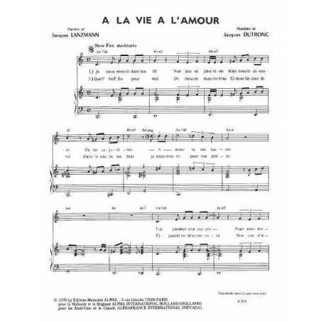 A LA VIE A L'AMOUR