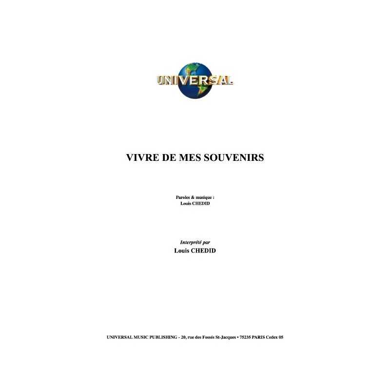 VIVRE DE MES SOUVENIRS