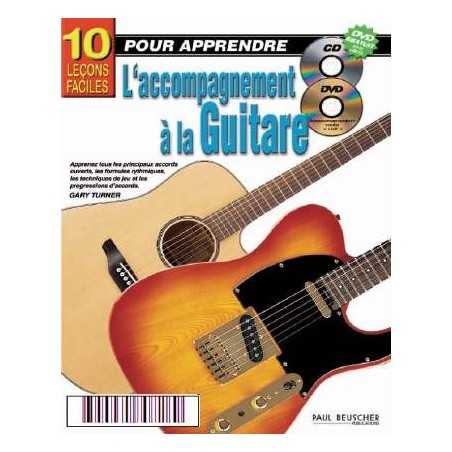 10 LEÇONS FACILES POUR... L'ACCOMPAGNEMENT À LA GUITARE (CD+DVD)