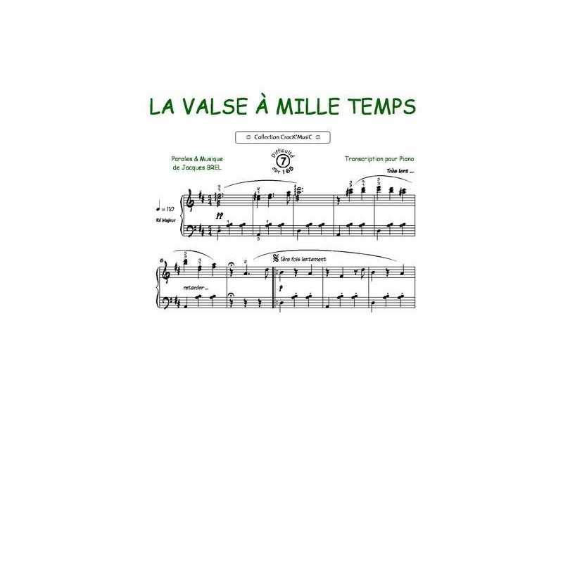 Partition LA VALSE À MILLE TEMPS Jacques Brel