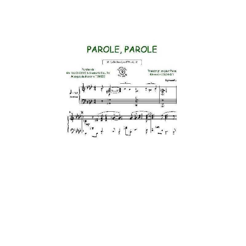 Sheet music PAROLE PAROLE Dalida