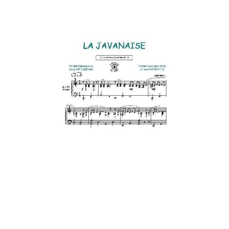 Sheet music LA JAVANAISE Serge Gainsbourg