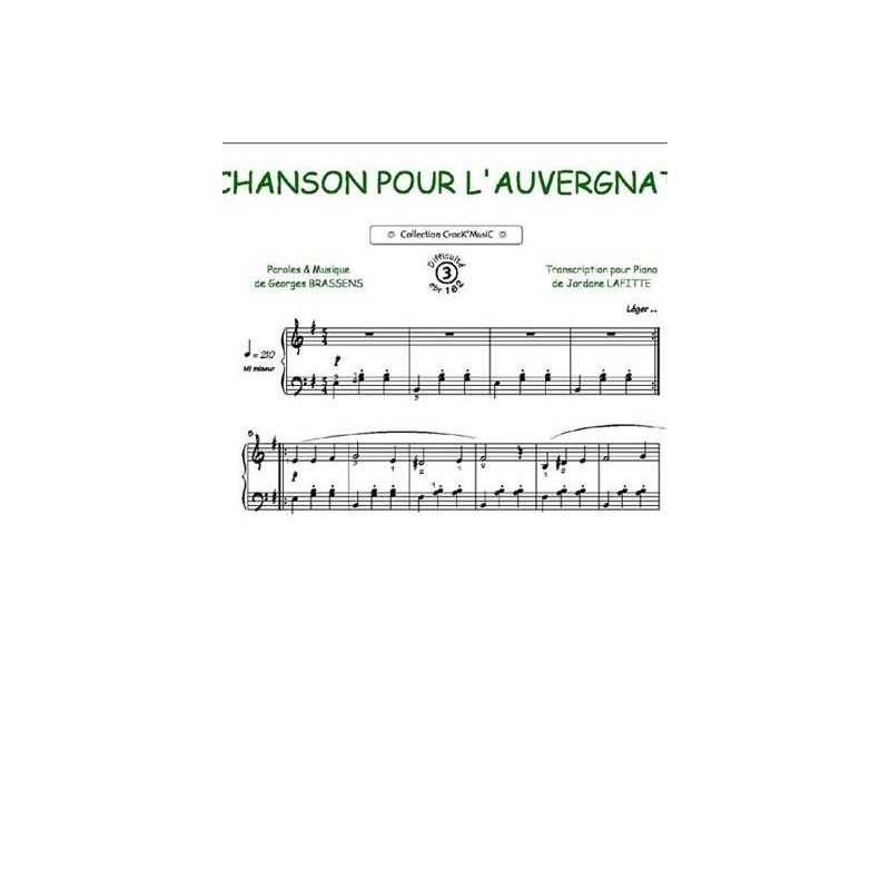 Partition CHANSON POUR L'AUVERGNAT Georges Brassens