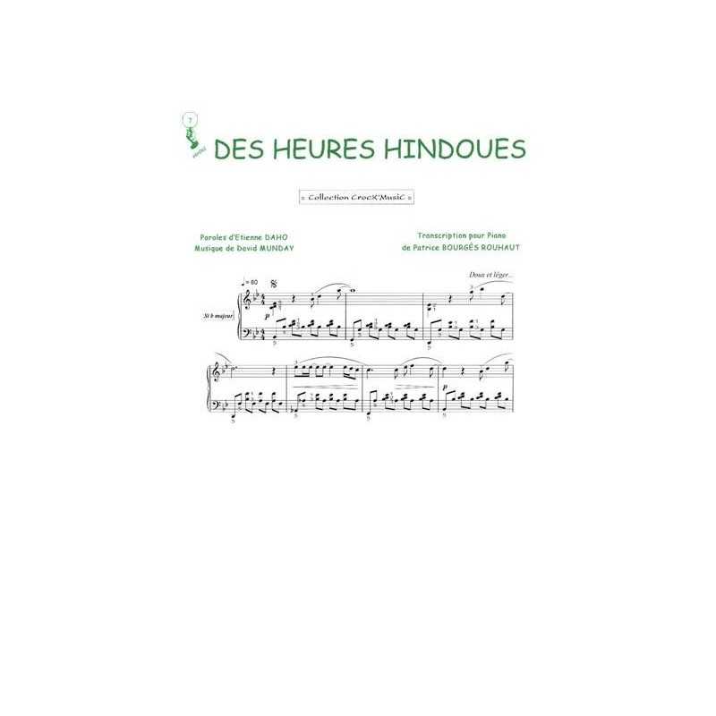 Partition DES HEURES HINDOUES Etienne Daho