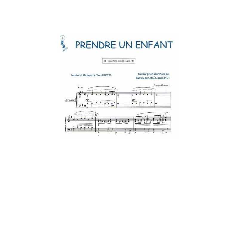 Partition PRENDRE UN ENFANT PAR LA MAIN Yves Duteil