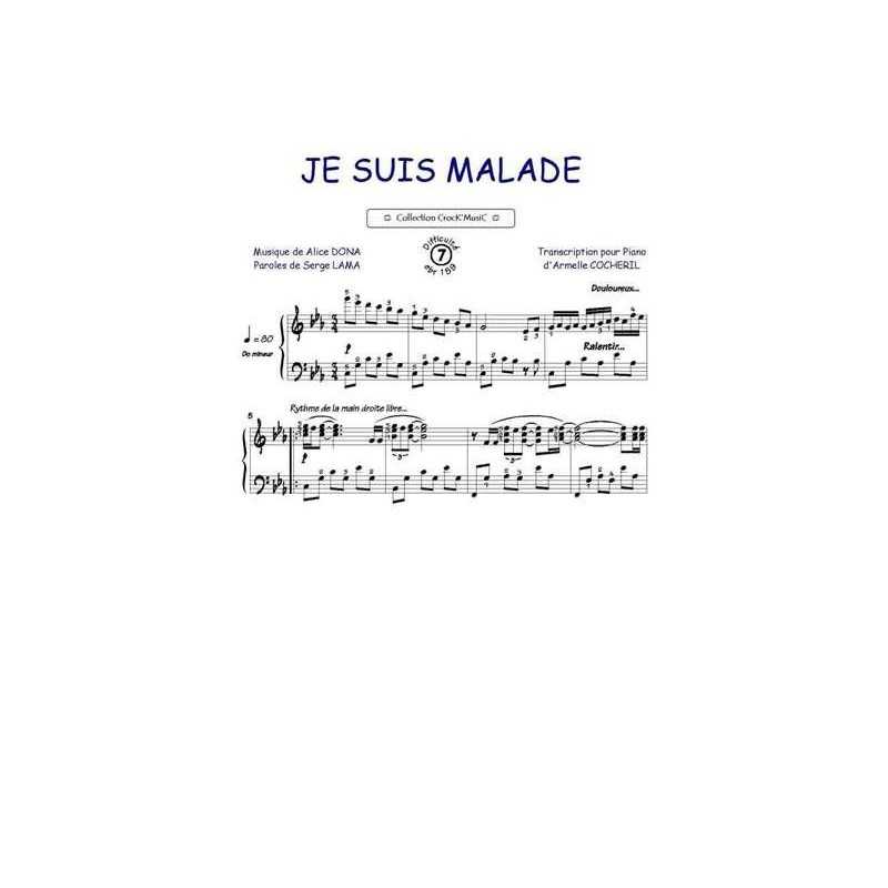 Sheet music JE SUIS MALADE piano  Serge LAMA
