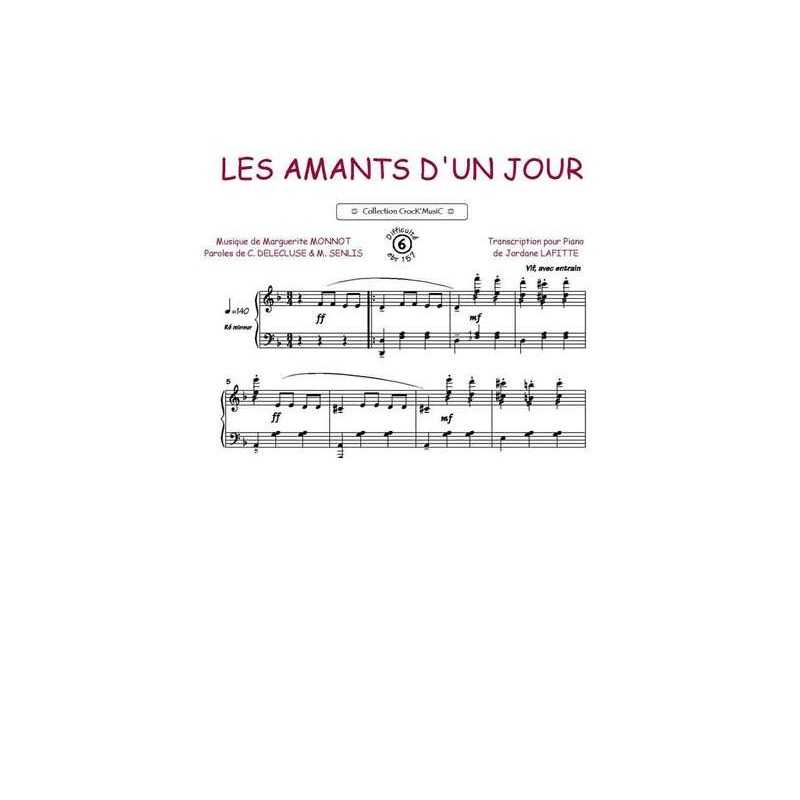 Partition LES AMANTS D'UN JOUR Edith Piaf