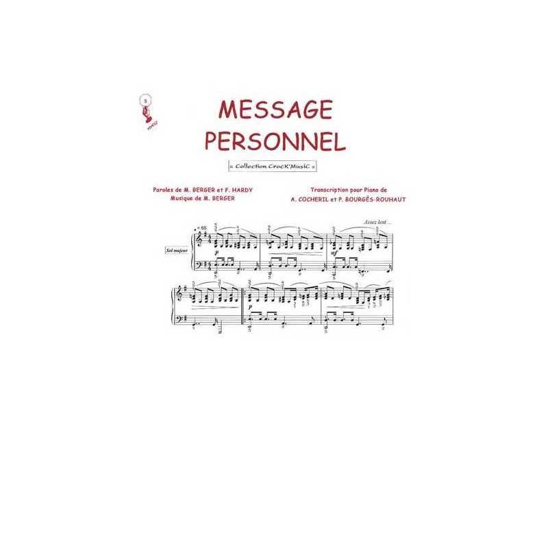 Partition MESSAGE PERSONNEL Françoise Hardy