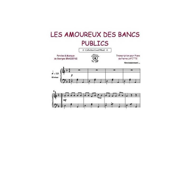 Sheet music LES AMOUREUX DES BANCS PUBLICS Georges Brassens
