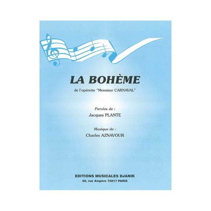LA BOHÈME Charles Aznavour piano, chant et accords sheet music