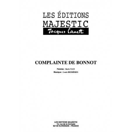 COMPLAINTE DE BONNOT