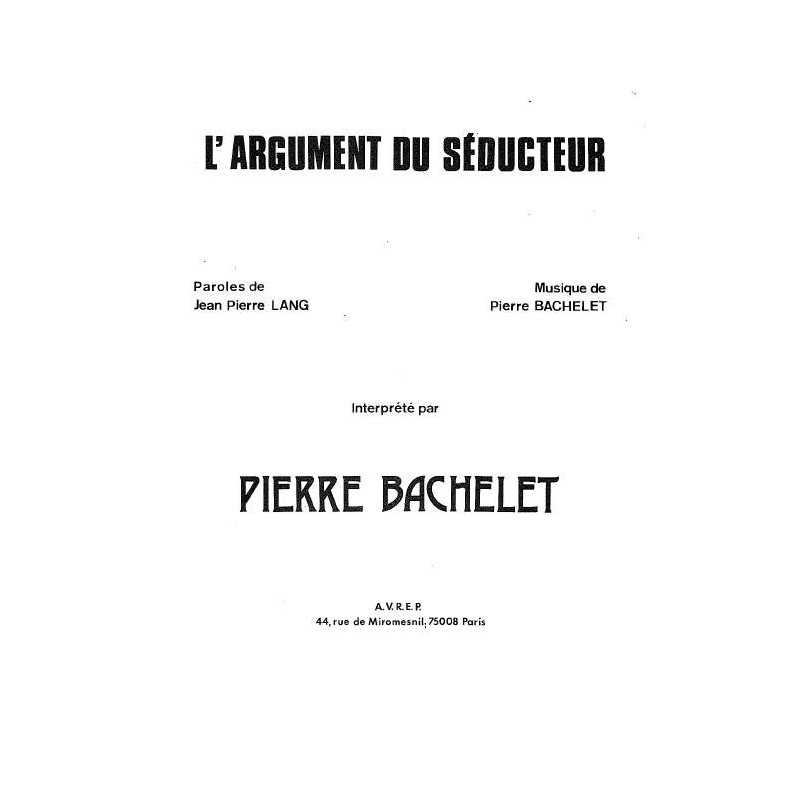 L'ARGUMENT DU SÉDUCTEUR