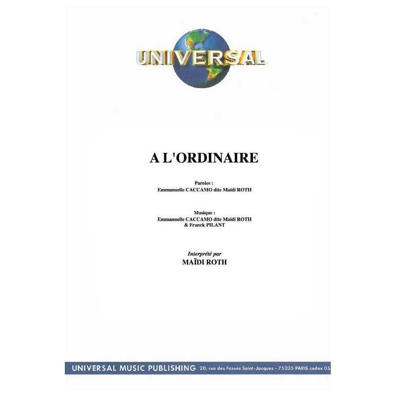 A L'ORDINAIRE