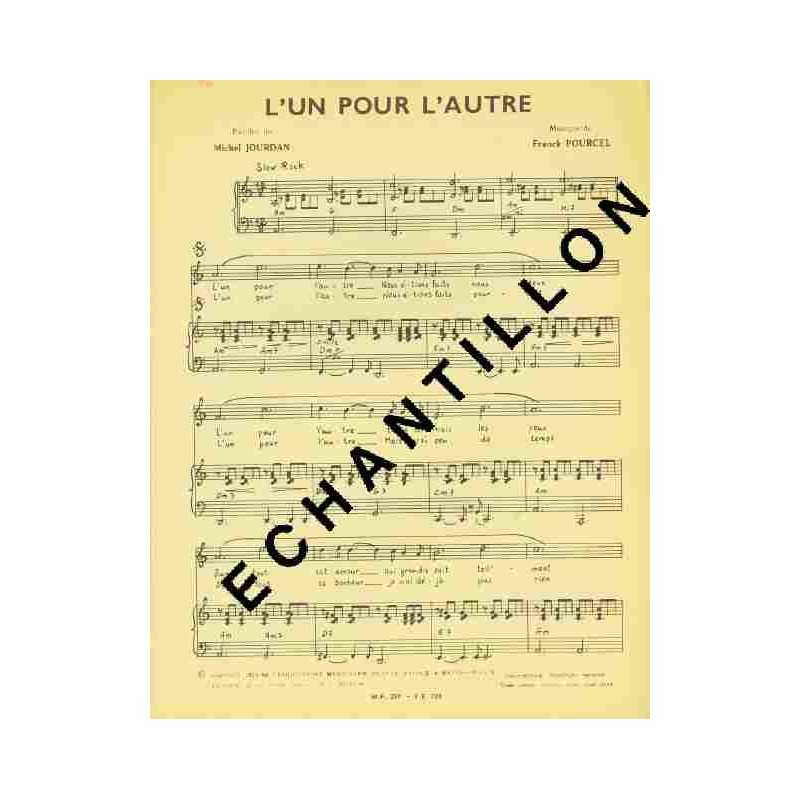 Partition L'UN POUR L'AUTRE Richard Anthony