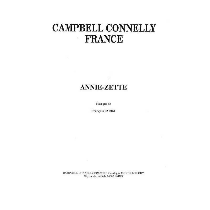 Partition ANNIE-ZETTE François Parisi pdf