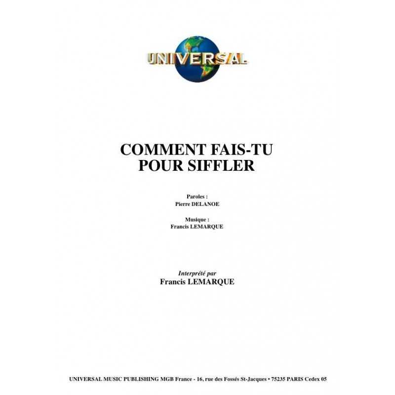 COMMENT FAIS-TU POUR SIFFLER
