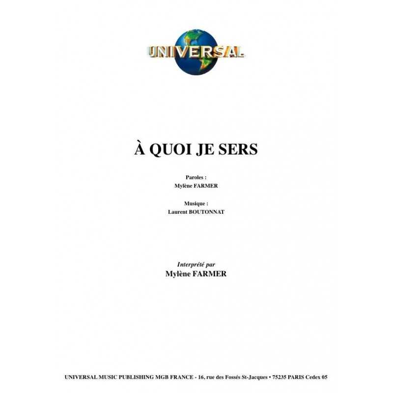 À QUOI JE SERS