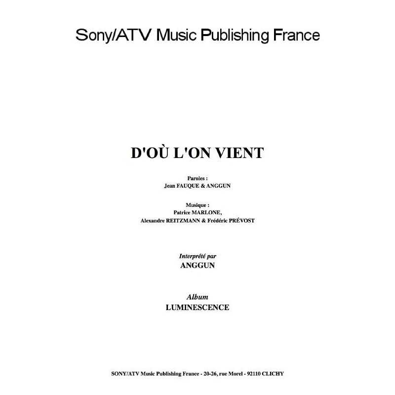 D'OÙ L'ON VIENT
