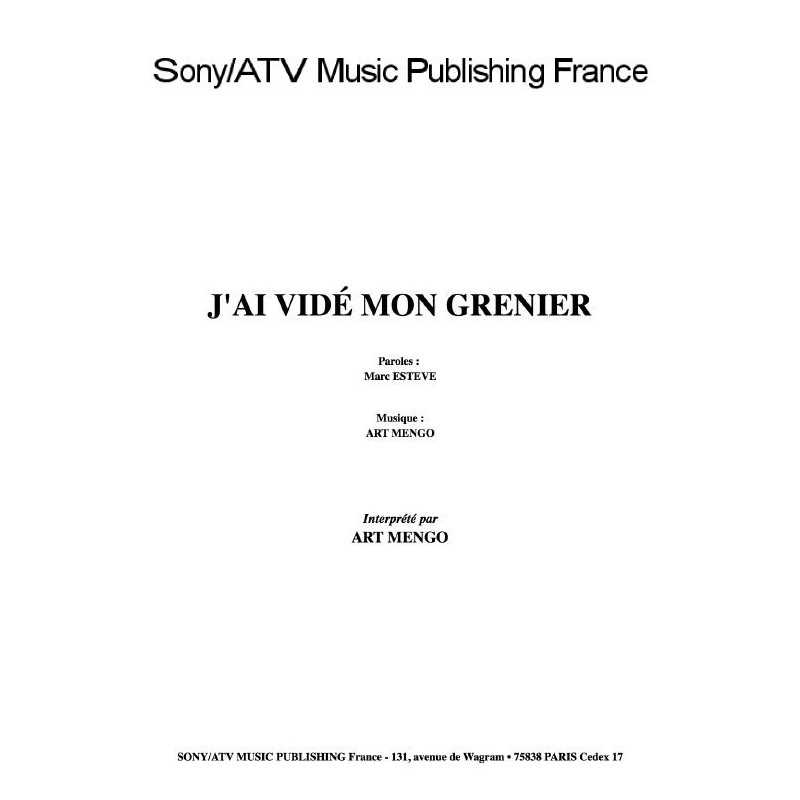 J'AI VIDÉ MON GRENIER