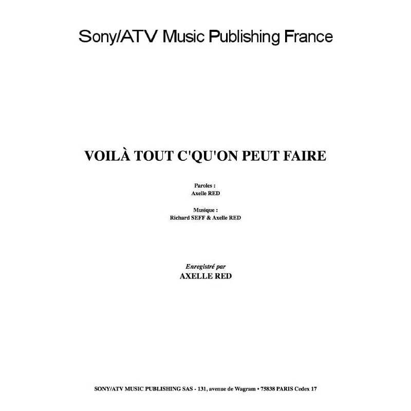 VOILÀ TOUT C'QU'ON PEUT FAIRE