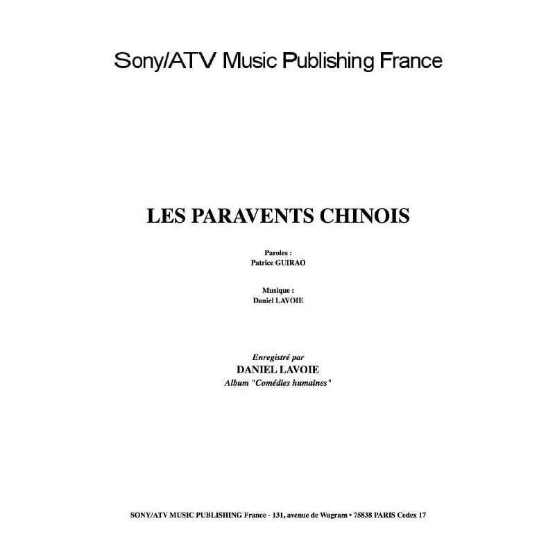 LES PARAVENTS CHINOIS