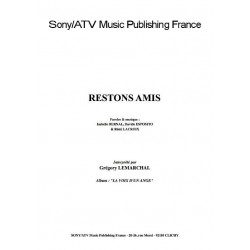 Sheet music RESTONS AMIS Grégory Lemarchal