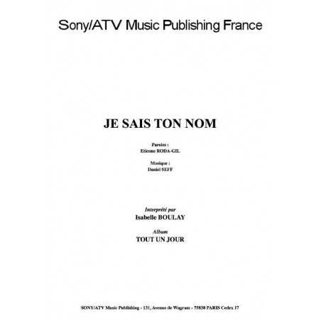 JE SAIS TON NOM
