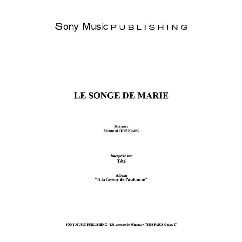LE SONGE DE MARIE