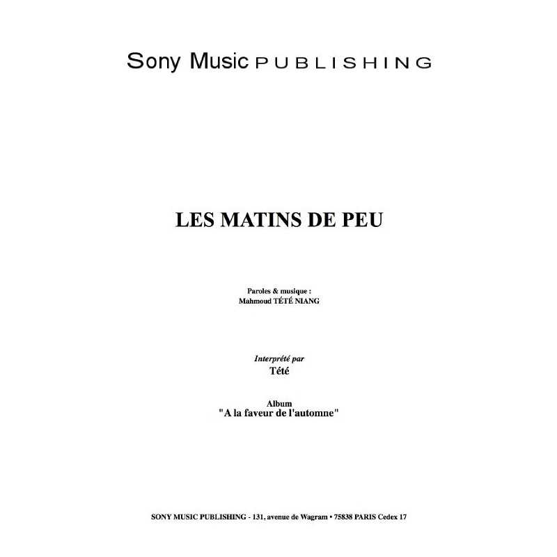 LES MATINS DE PEU