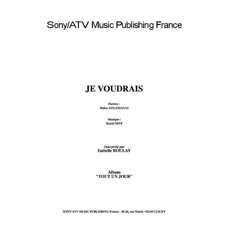 JE VOUDRAIS