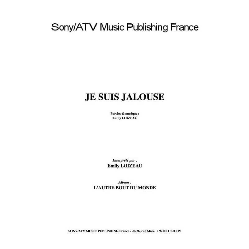 JE SUIS JALOUSE