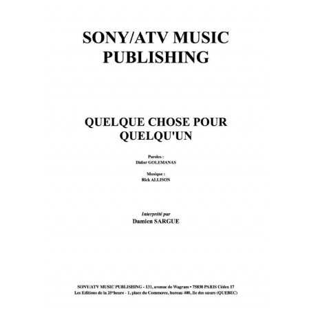 QUELQUE CHOSE POUR QUELQU'UN
