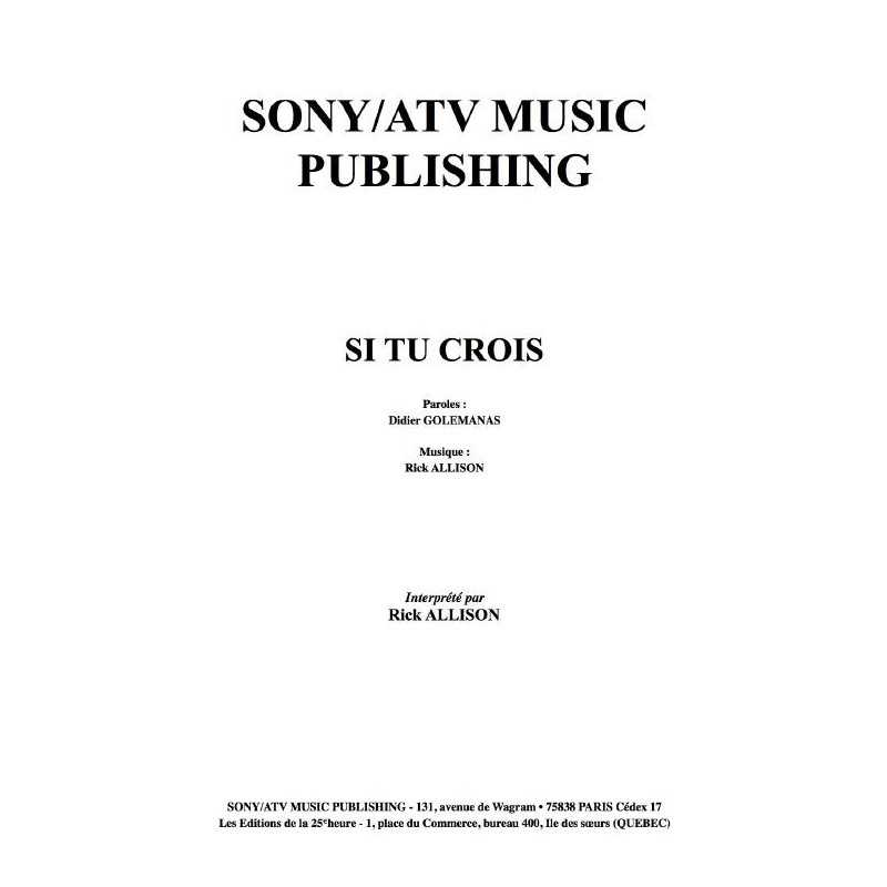 SI TU CROIS