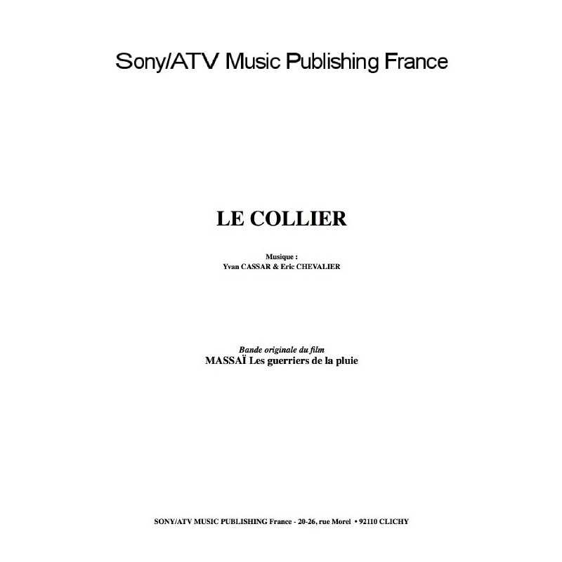 LE COLLIER du film MASSAÏ