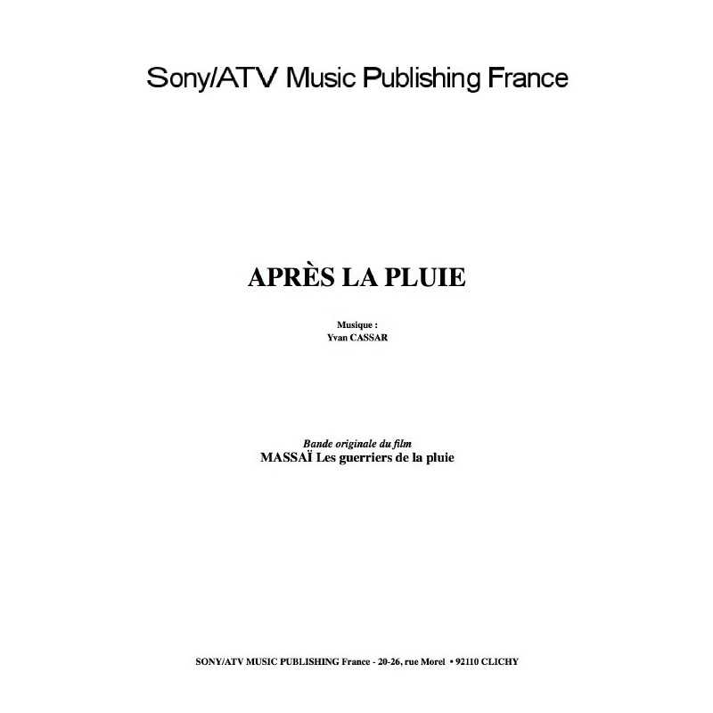 APRÈS LA PLUIE du film MASSAÏ