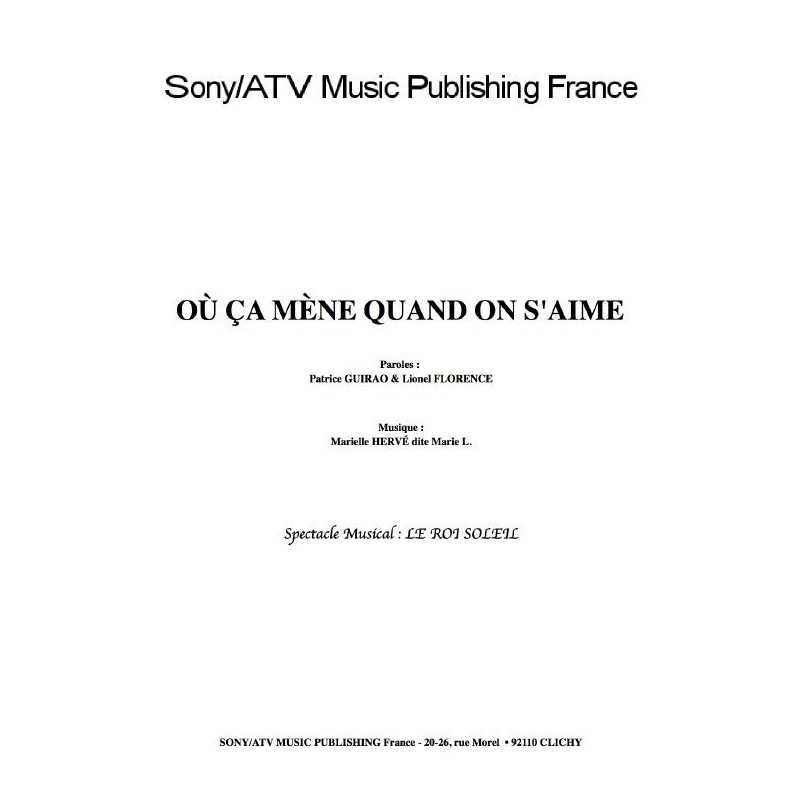 OÙ ÇA MÈNE QUAND ON S'AIME