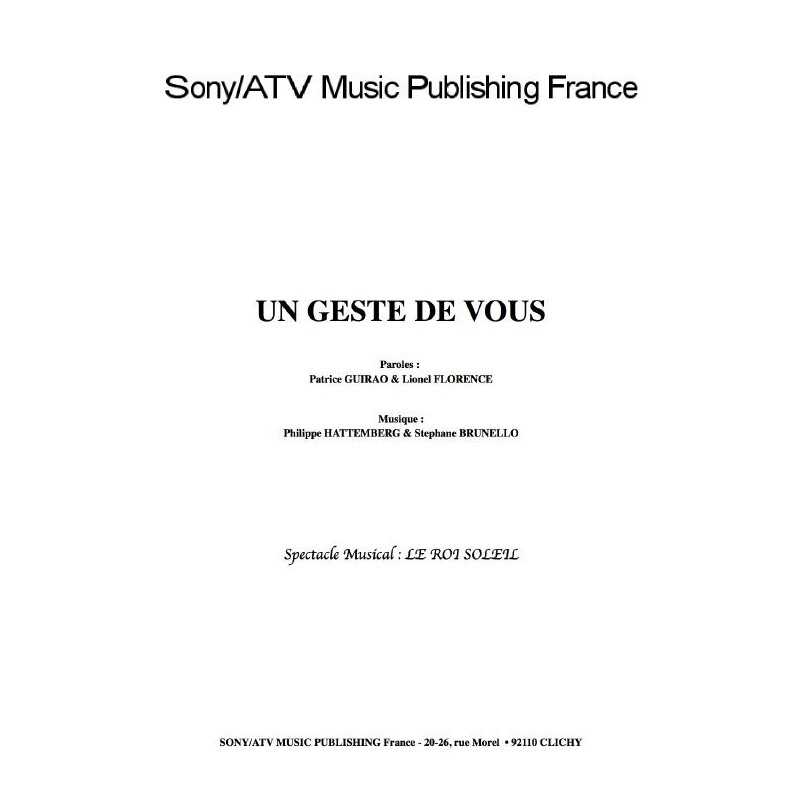 UN GESTE DE VOUS