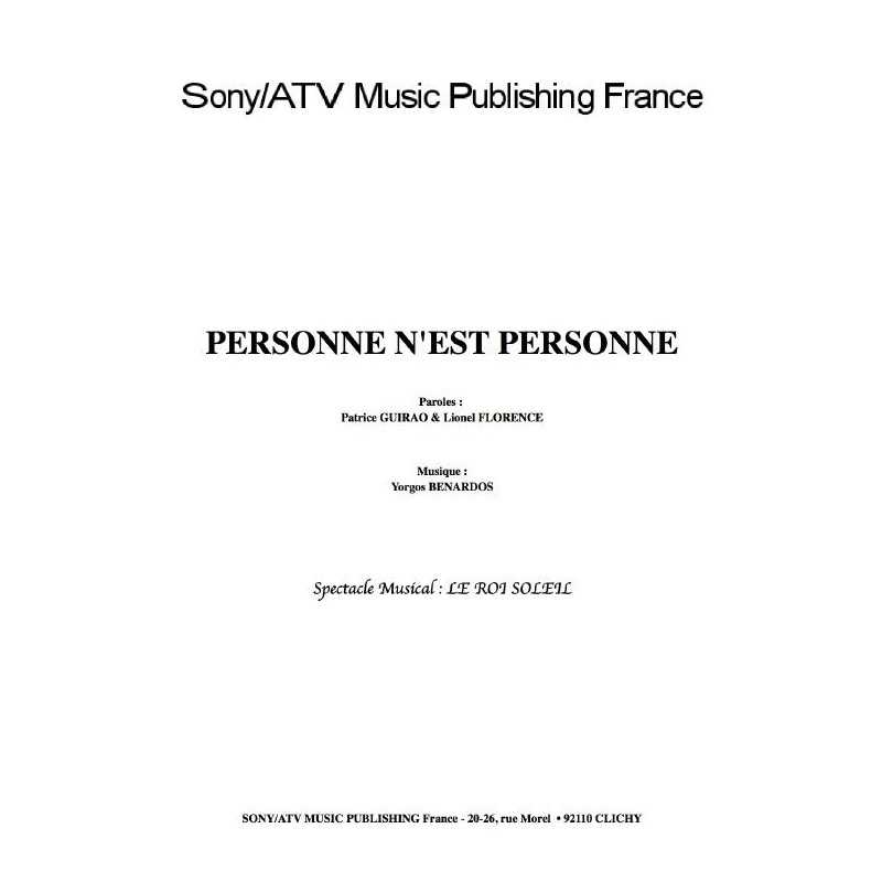 PERSONNE N'EST PERSONNE
